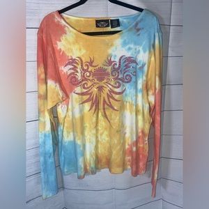 Harley-Davidson Tie-Dye Long Sleeve Tee - Multicolor